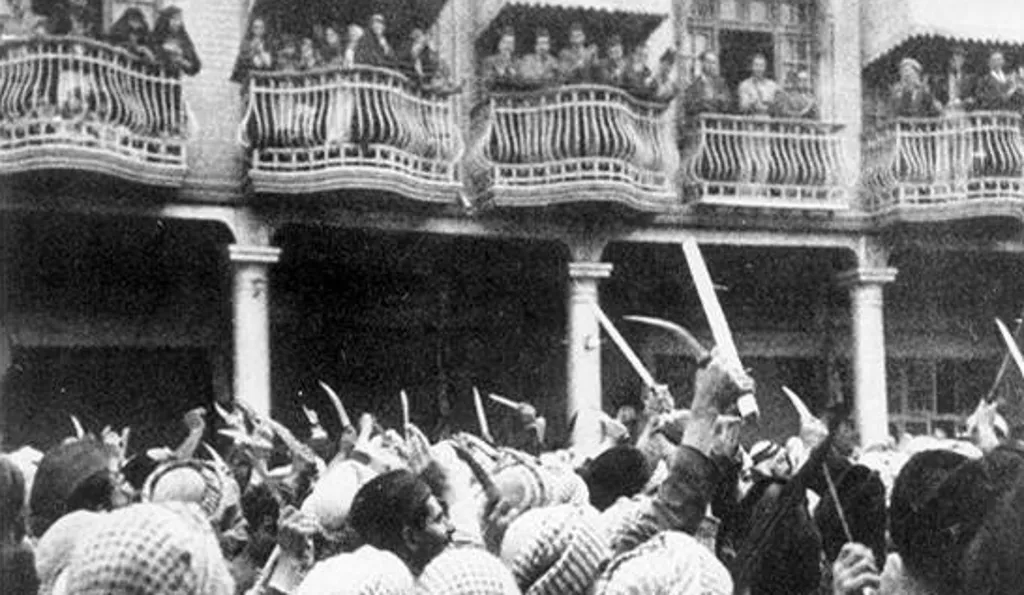 HolocaustMuseum's tweet photo. As Iraq struggled to maintain independence from the British, Nazi antisemitic propaganda spread. In 1941, Iraq formed a pro-German government. That same year, a pogrom called the Farhud targeted Iraqi Jews, perceived as working with the British, leading to the deaths of 150–180. https://t.co/VyIgIwBwgN