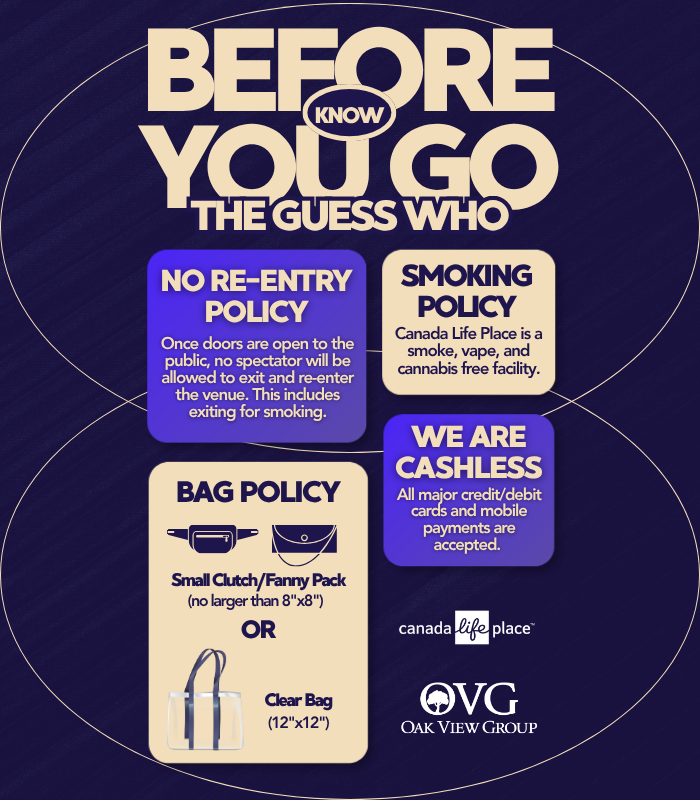 canadalifeplace's tweet photo. TONIGHT! @theguesswho are Takin' It Back to Canada Life Place 🎸

🎟️ Limited tickets still available, get them here: https://t.co/8137sykYNs
ℹ️Know Before You Go: https://t.co/A8YuhFDUN6 https://t.co/NM7nk29X0W