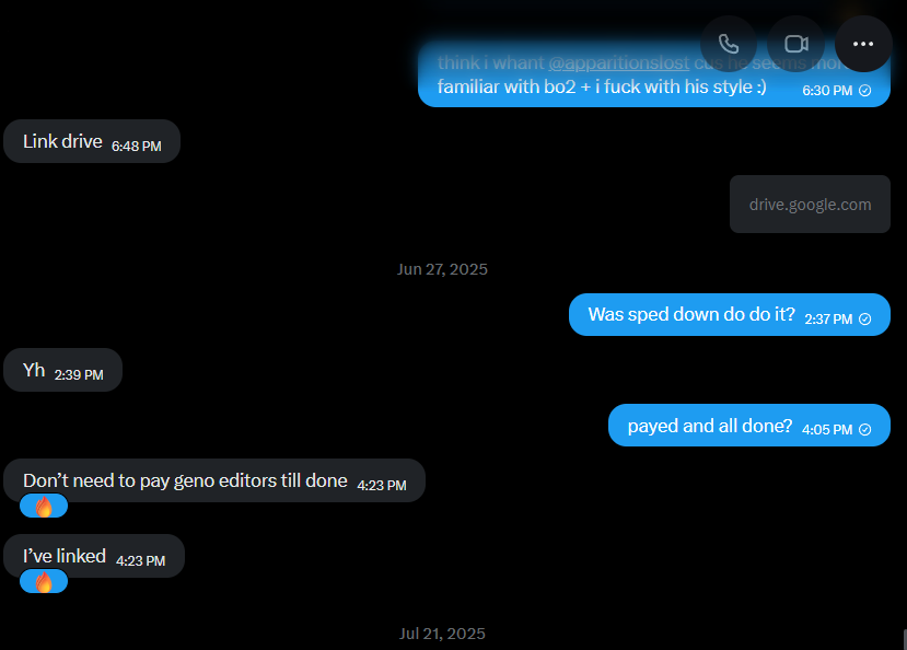 _azic's tweet photo. and the shit fest is over 😅
I feel so sooo bad for you @apparitionslost ! had no clue you got fucked like that. 
I actually have no clue what happend but now he is payed and everyone is happy, i think xD
ps. all love to you Speed you killed it on you'r part! 
i hope we still cool 😎
+ left Genocide