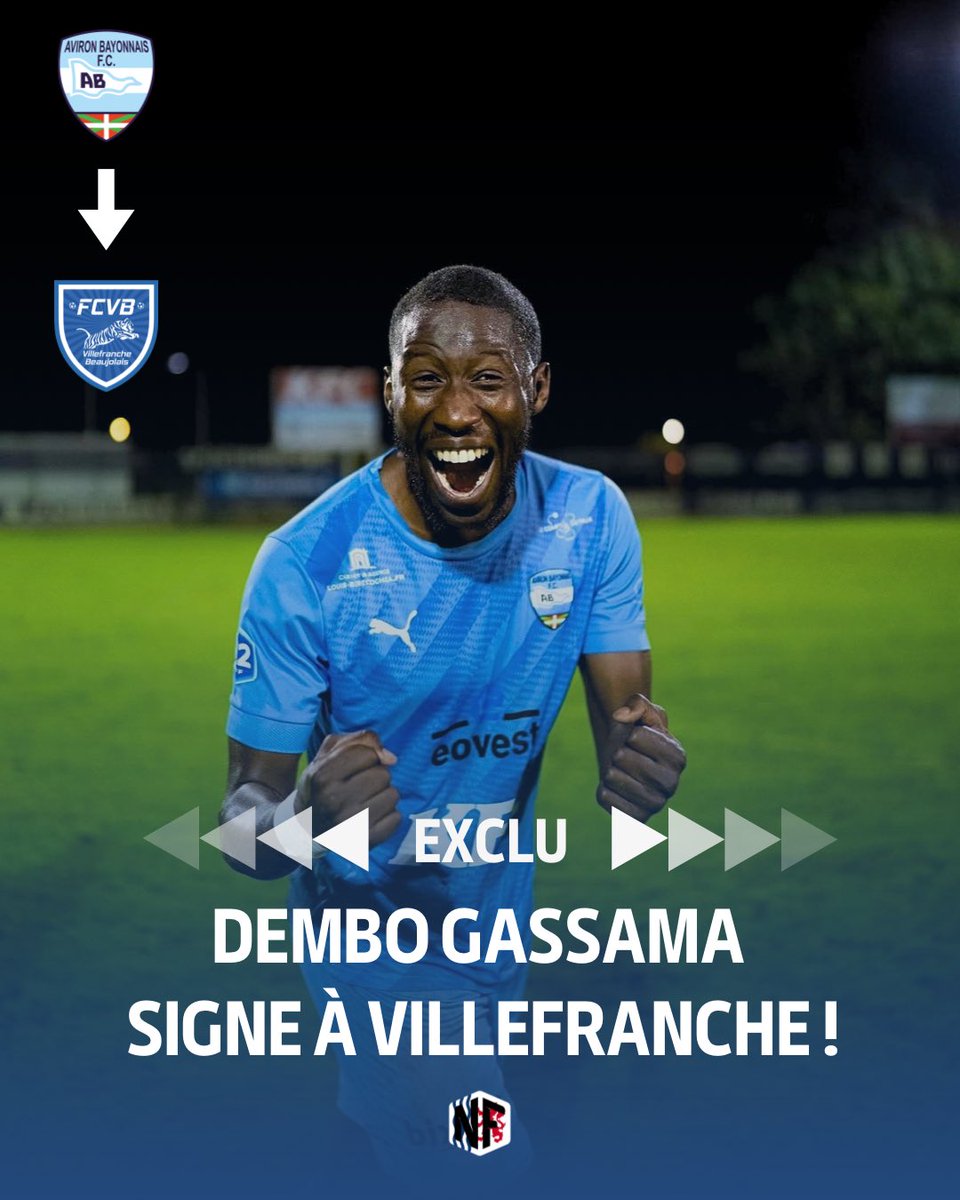 NFNOA_'s tweet photo. INFO @NFNOA_ - Dembo Gassama rejoint Villefranche après une saison magnifique chez l’@abfc_officiel ! 😍

Le défenseur central de 28 ans va ainsi retrouver le monde professionnel, 7 ans après son chez l’@OM_Officiel ! 👀 https://t.co/oR3sPON9Nd