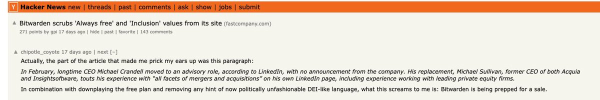 anthonyronning's tweet photo. @mitsuhiko dark path, ie. prepping for an acquisition? https://t.co/AFOVM1PrQJ