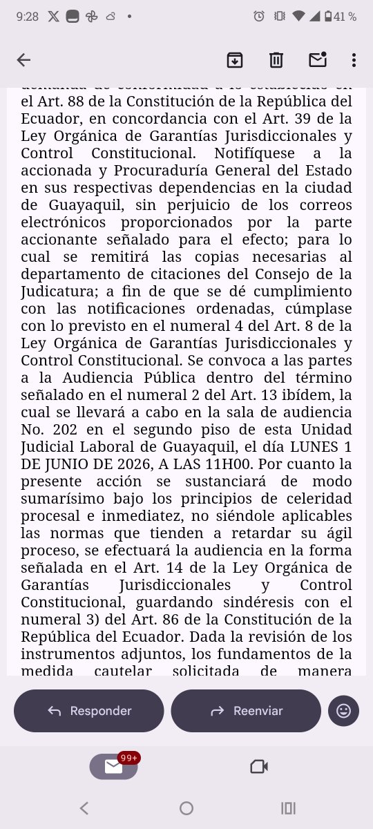 AndreitaAlava81's tweet photo. Hoy comparecí puntualmente a la audiencia de mi Acción de Protección y fue postergada por agenda del juzgado. Es inaceptable esta dilación cuando mi derecho a la propiedad ya está ratificado. ¡Exijo justicia y celeridad! @CJudicaturaEc @FiscaliaEcuador @DanielNoboaOk @aNonIfb https://t.co/1WcQKe7er2