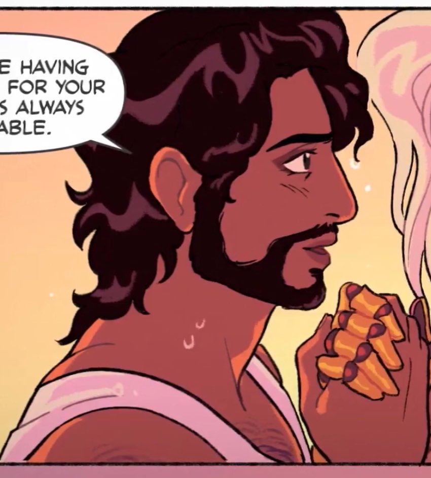_JQOS's tweet photo. I know they’re not a playable hero but I have been desperately wanting more MENA and South Asian characters in Overwatch, so to have this beautiful new character and them being non-binary means so much to me 🩷💛💙 https://t.co/r4df2o9Cyy