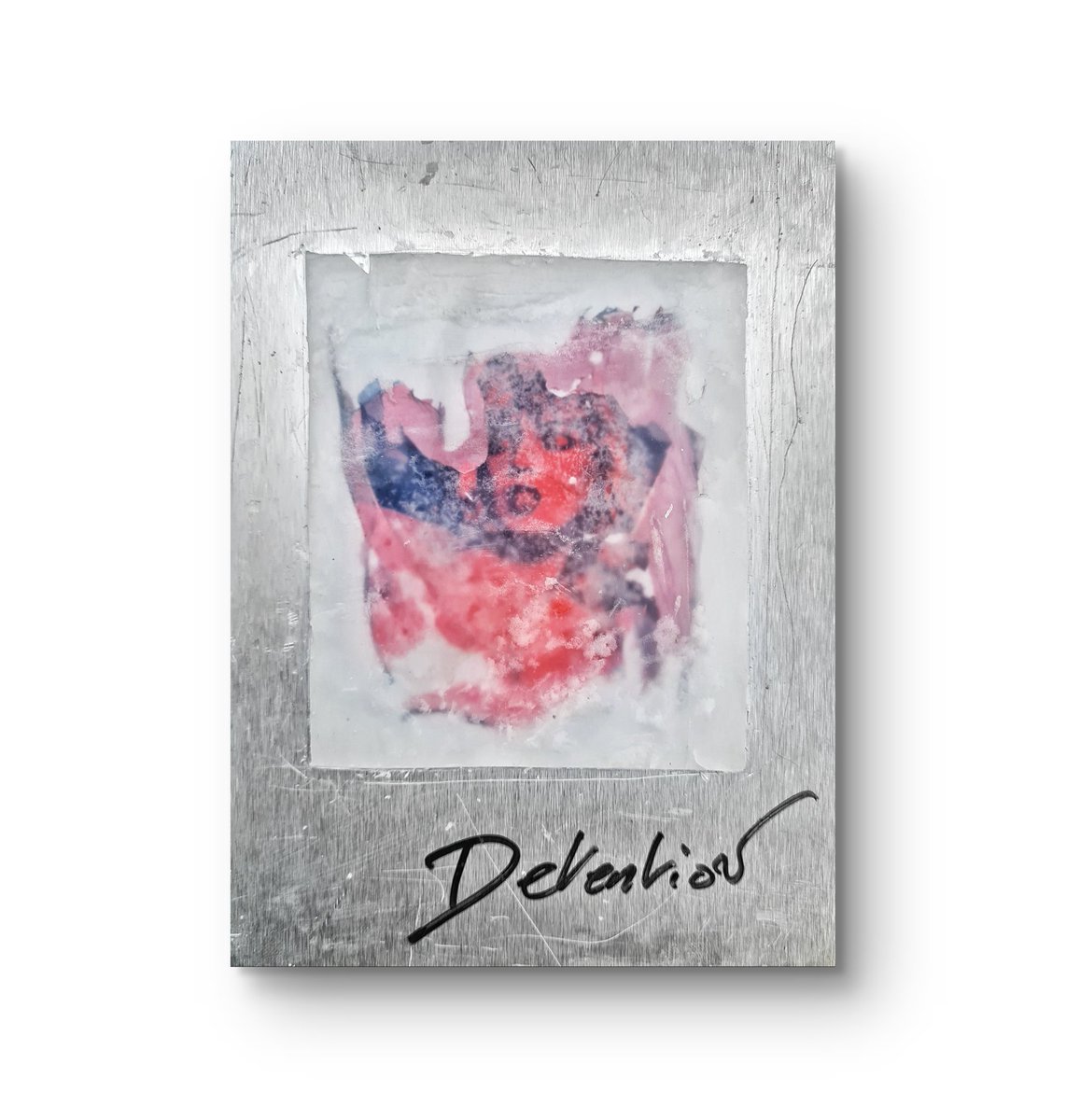 messedupmachine's tweet photo. 𝘋𝘦𝘵𝘦𝘯𝘵𝘪𝘰𝘯, polaroid lift on metal and wax, 15x20cm, 2026. https://t.co/JD3BHVZlTM