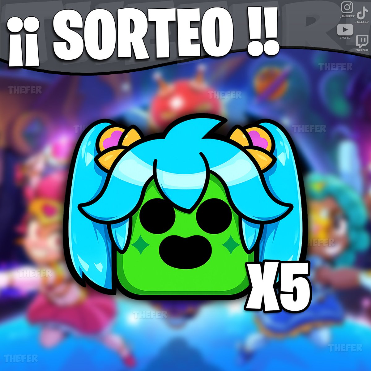 TheeFer_'s tweet photo. 🎁 SORTEO X5 PINS De SPIKE STARR 🎁

📝Requisitos:

✅ Seguirme en  X  @TheeFer_
y en TikTok https://t.co/bE6yArlKFZ
✅Dar RT 🔄 y Like ♥️
✅Etiqueta a 2 amigos ✏️

🏆 Los Ganadores Se Dara El 5 De Junio🏆

#BrawlStars #GiftedBySupercell https://t.co/VIkzKBWMkP