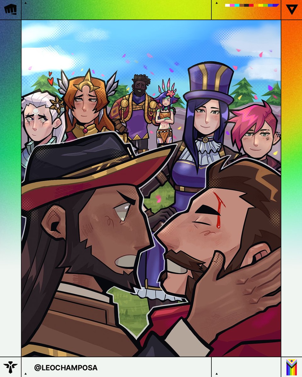 lollatam's tweet photo. Ver hasta la más mínima herida le rompe el corazoncito a Twisted Fate 😭
 
Este año celebramos el Orgullo con 8 piezas personalizadas creadas por artistas de la comunidad. @Leochamposa, te agradecemos por haber capturado el amor de Twisted Fate y Graves ❤️ https://t.co/4prNEkT58p