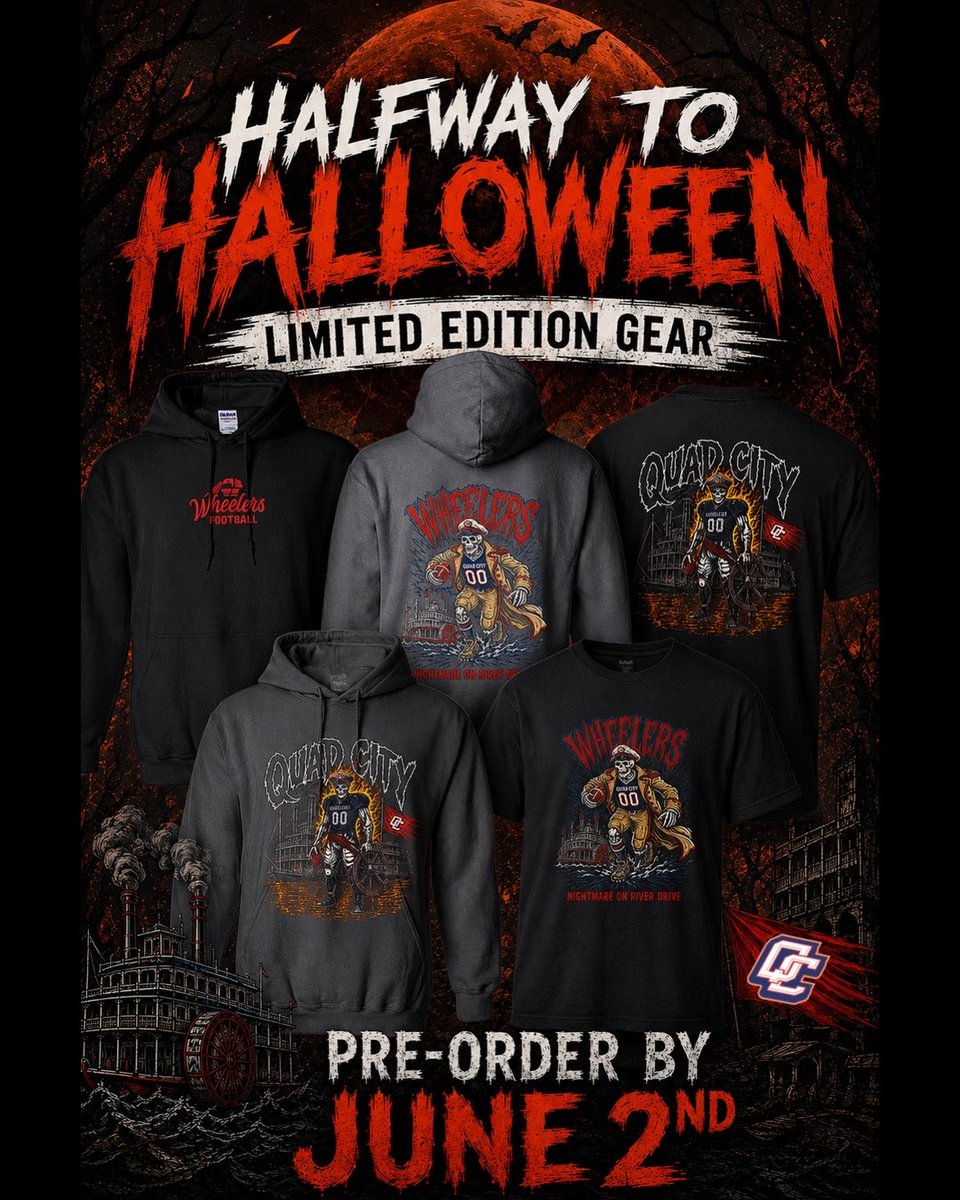 QCSteam's tweet photo. 🎃 The countdown to Saturday starts NOW 👻

Our LIMITED EDITION Halfway to Halloween collection is available for PRE-ORDER and once the pre-order window closes, it’s gone‼️

Pre-order now: https://t.co/LHSFUaD3et

Get your tickets to Saturday’s Game⬇️
🎟️: https://t.co/8S4jBaxI3K https://t.co/5VaNZoOoEO