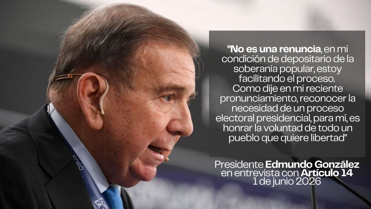 SantiagoRafa11's tweet photo. 🇻🇪 "No es una renuncia, en mi condición de depositario de la soberanía popular, estoy facilitando el proceso. Reconocer la necesidad de un proceso electoral presidencial, para mí, es honrar la voluntad de todo un pueblo que quiere libertad."

@EdmundoGU en @articulo14_es hoy. https://t.co/qW5D9Axn5H