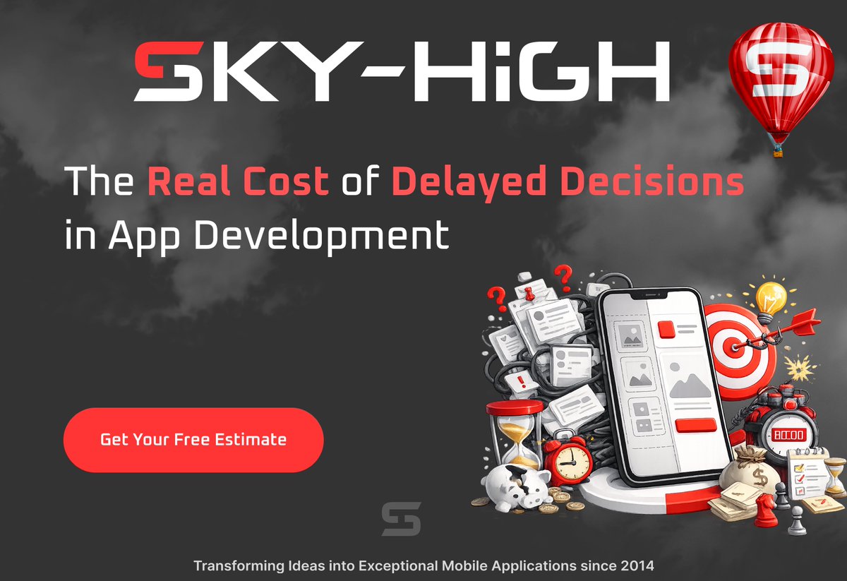 SkyHighapps's tweet photo. ⏳ App projects rarely slow down because of coding.
They slow down because decisions happen too late.

Delayed feedback =
❌ Rework
❌ Lost momentum
❌ Longer timelines

At Sky-High, we keep projects moving with clear priorities &amp; fast decisions.

#AppDevelopment #MobileApps #MVP https://t.co/H0zHX1X8TW