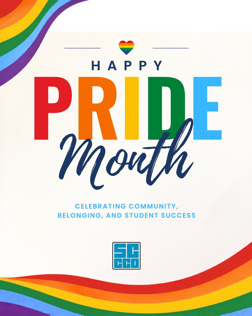 SCCCD's tweet photo. Happy #PrideMonth! 🏳️‍🌈

This month, we celebrate the diversity, experiences, and contributions of LGBTQIA+ students, employees, alumni, and community members.

We are committed to fostering welcoming &amp; inclusive learning environments where all students can learn, grow, &amp; achieve. https://t.co/Igmy4XjM5Y