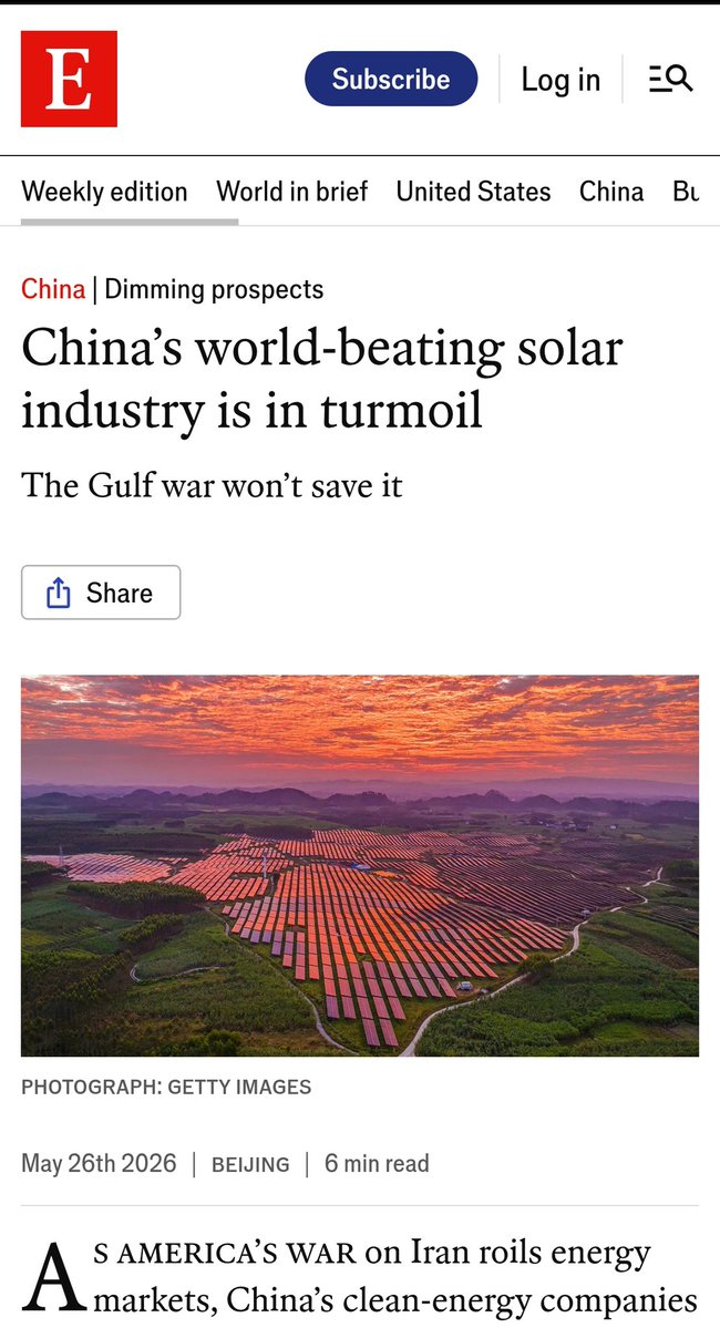 oblivious_chart's tweet photo. @sandipsabharwal 40 Chinese solar firms have gone bankrupt from stock exchanges since 2024. 1/3rd of the workforce of the country’s five biggest solar-industry firms has been laid off.. https://t.co/C8dnoJzpDm