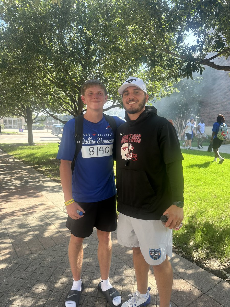 Eli_Ivy_GSTX's tweet photo. Had a great time competing @SMUFB Camp yesterday!  Big thanks to all the coaches for helping me get better!  @CoachMarcChitty @denarius11 @CoachPLeone @CoachKyleBeyer @CoachTimYoder @CoachPardee @MuellerFBCoach @AndrewLee_CFB @SSmith_II @CoachHKelly @DfwSho @LoneStarPrepsTX https://t.co/DZ8zUx5h1L