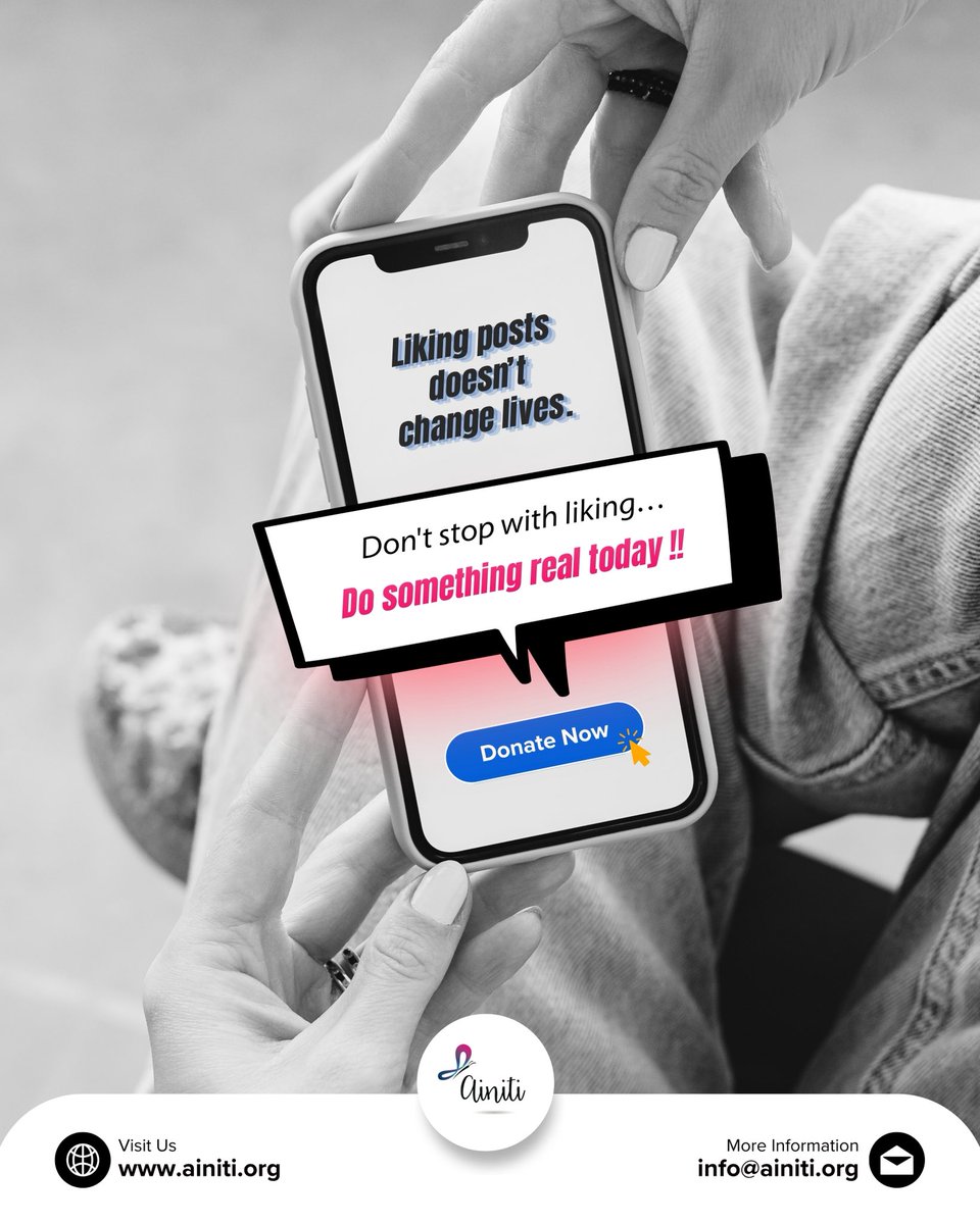 Ainitiorg's tweet photo. A double tap feels good…
But it doesn’t change a child’s reality.

Somewhere, a dream is still waiting— not for likes, but for someone who cares enough to act.

Don’t just feel it. Be the reason something actually changes today. ✨

#ainiti #donateforchange #realimpact https://t.co/GOfL0fjwsQ