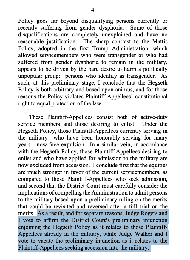 Ashley__Murray's tweet photo. NEWS: DC Circuit rules the Trump administration's policy banning transgender military members is unconstitutional. Plaintiffs can continue to serve. Their lawyers are seeking class action status for the case. https://t.co/8Xhkg3Z7fa