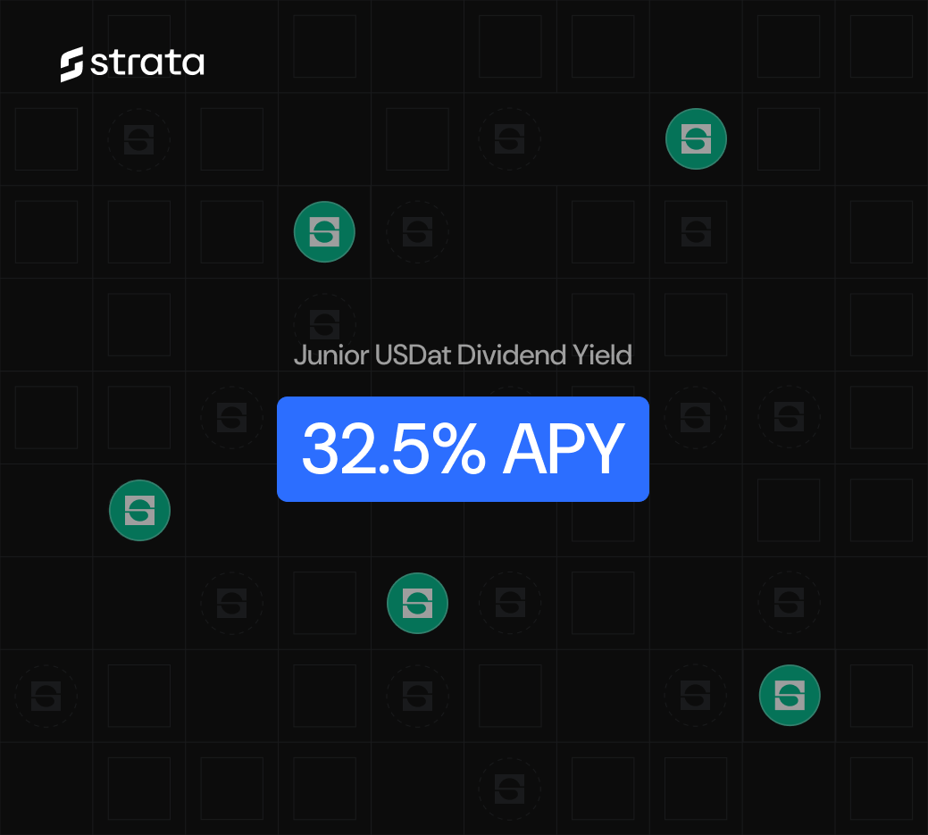 strata_markets's tweet photo. 32.5% dividend yield with jrUSDat.

~2.5x $STRC dividend rate.

Envisioned by @saylor.

Digital Yield backed by Digital Credit 👇 https://t.co/j8Ts4e5317