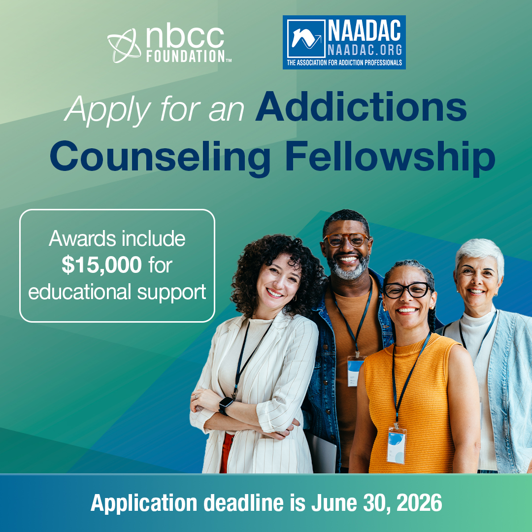 NBCCFoundation's tweet photo. Attention, master’s-level Addictions Counseling students! The deadline to apply for the NBCCF MFP for Addictions Counseling is only 1 month away! Don't miss your chance to receive a $15,000 award to support your education and career.

Apply by June 30 at https://t.co/d02YpNI9NY. https://t.co/Oee1FHhAGt