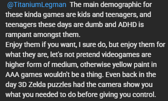 TitaniumLegman's tweet photo. @TheTrueVanguard Yup, this is still all too common of a view. Just yesterday I was arguing with this asshat in my comments who clearly looks down his nose at games. https://t.co/HrulOabJiU