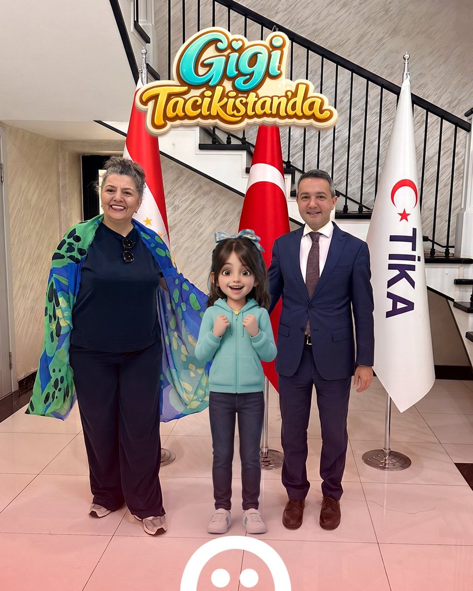 etkamedya's tweet photo. 🌟 Gigi'nin Tacikistan'daki ilk günü dolup taştı!

TİKA Tacikistan'ın daveti ile başlayan bu özel programda Gigi ve ekibi; TİKA Tacikistan'ı ziyaret etti, T.C. Duşanbe Büyükelçiliği'nde kabul görüldü, tarihi mekânları ve Ulusal Müze'yi gezdi. Tüm bu ziyaretler boyunca Gigi, meraklı gözleriyle her şeyi keşfetti, sorular sordu, güldü ve tabii ki poz vermeyi de öğretti! 😄

"Sanatla Engelleri Aşıyoruz" programı kapsamında Tacikistan'da olmaktan büyük onur duyuyoruz. 💛🇹🇯🇹🇷

Daha fazlası yolda... 👀✨