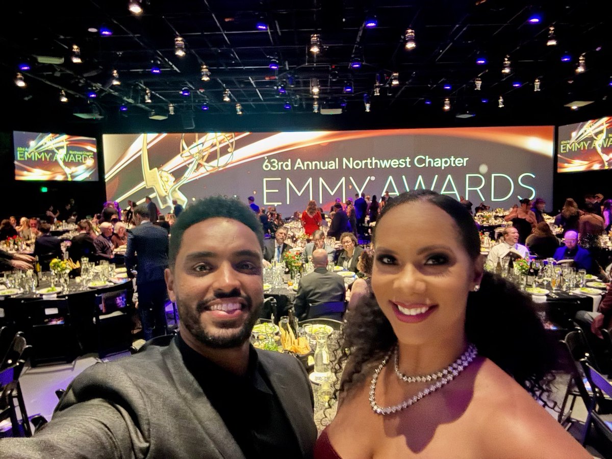 FranqueThompson's tweet photo. Celebrated a beautiful night with my loving husband at The Emmys. Honored to be nominated in the Historical News category with Frank Koumaros, an incredible photojournalist. BLACK HISTORY IS AMERICAN HISTORY.

@natasnw National Academy of Television Arts &amp; Sciences - NW Chapter https://t.co/2X6jhMsZW5