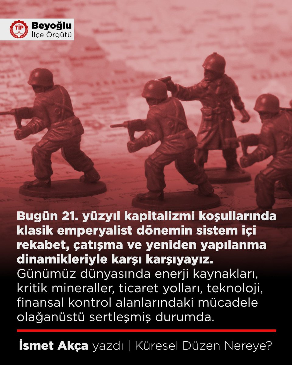 tipbeyoglu's tweet photo. 📝İsmet Akça: Uluslararası ilişkilerde “kurallara dayalı düzen” söylemi çözülürken, yerini giderek çıplak bir güç siyaseti ve militarizasyon (askeri harcamaların artışı, askeri sanayilere yatırımlar, savaşlar ve savaş hazırlıkları) almakta.

✅https://t.co/YYqdHpHaU6 https://t.co/RWjBrcGW2B