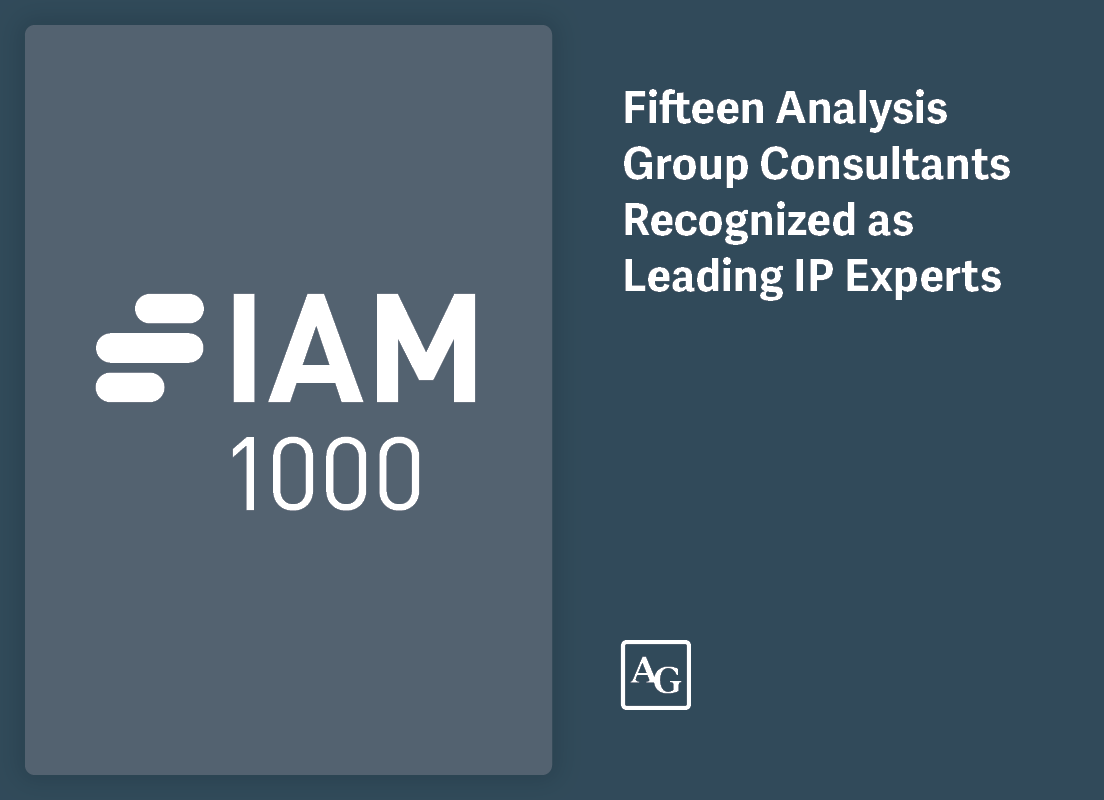 analysisgroup's tweet photo. IAM has once again recognized Analysis Group for intellectual property expertise, naming 15 consultants to the IAM Patent 1000 – 2026. Their work spans patent valuation, economic analysis, and litigation support in high-stakes IP matters. https://t.co/oPgD6JlX5k https://t.co/XM9dvhSeDA