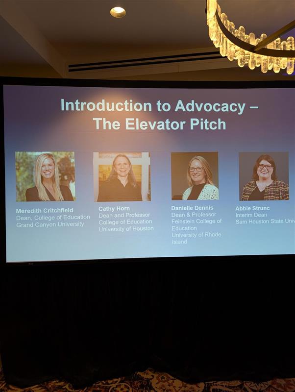 GCU_COE's tweet photo. Dean Dr. Meredith Critchfield presented on advocacy at AACTE Washington Week, emphasizing educators’ role in shaping policy and supporting students, schools, and communities! https://t.co/4zXoRavcLV
