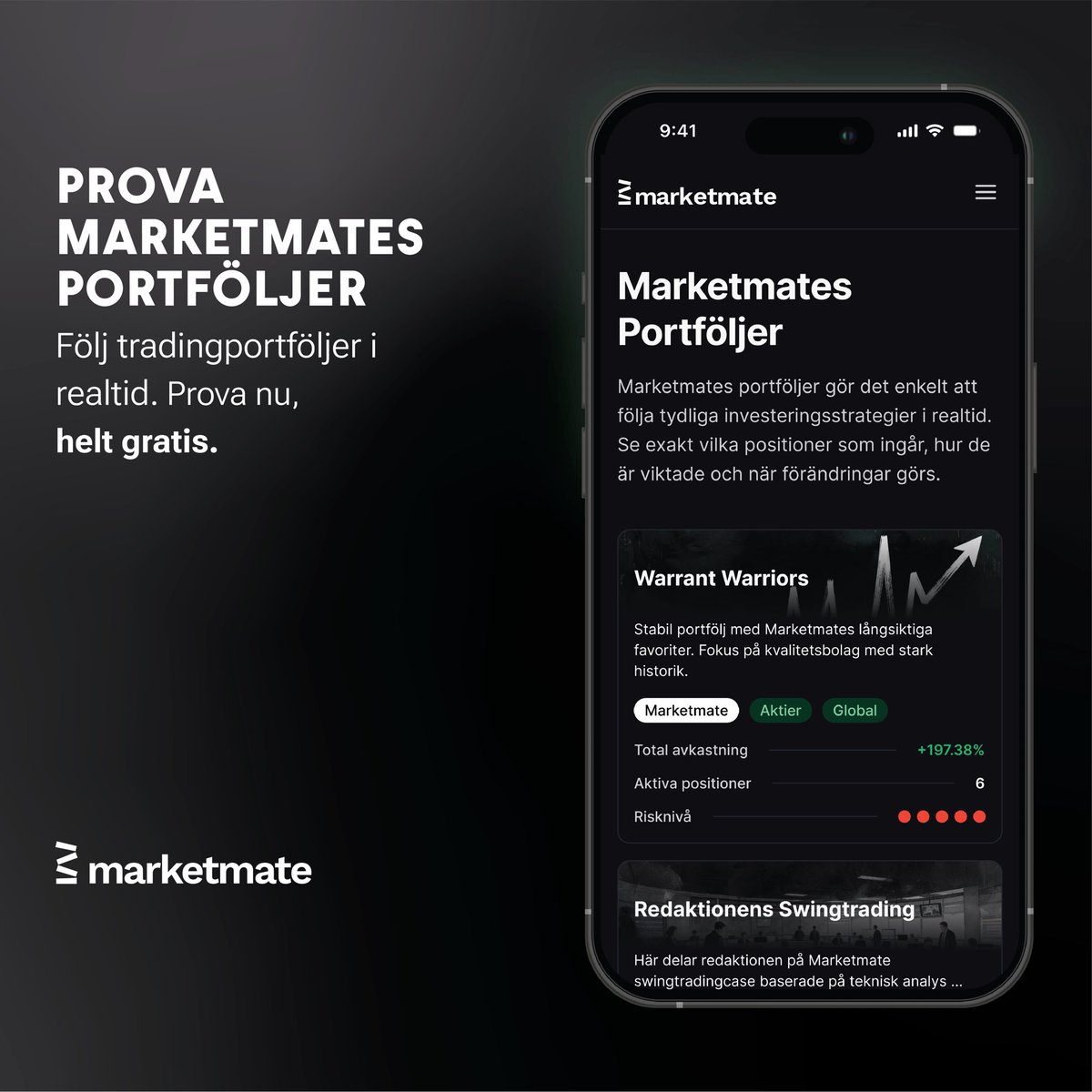 Ten_Bagger's tweet photo. Efter mycket jobb och data är nu Marketmates Portföljer lanserade som beta  🚀

Olika tradingportföljer i realtid som ger dig uppdateringar när trades publiceras, justeras och stängs ✅

Prova gratis på:  https://t.co/VeK1Fqqlo3 https://t.co/CIf4MXAqWG