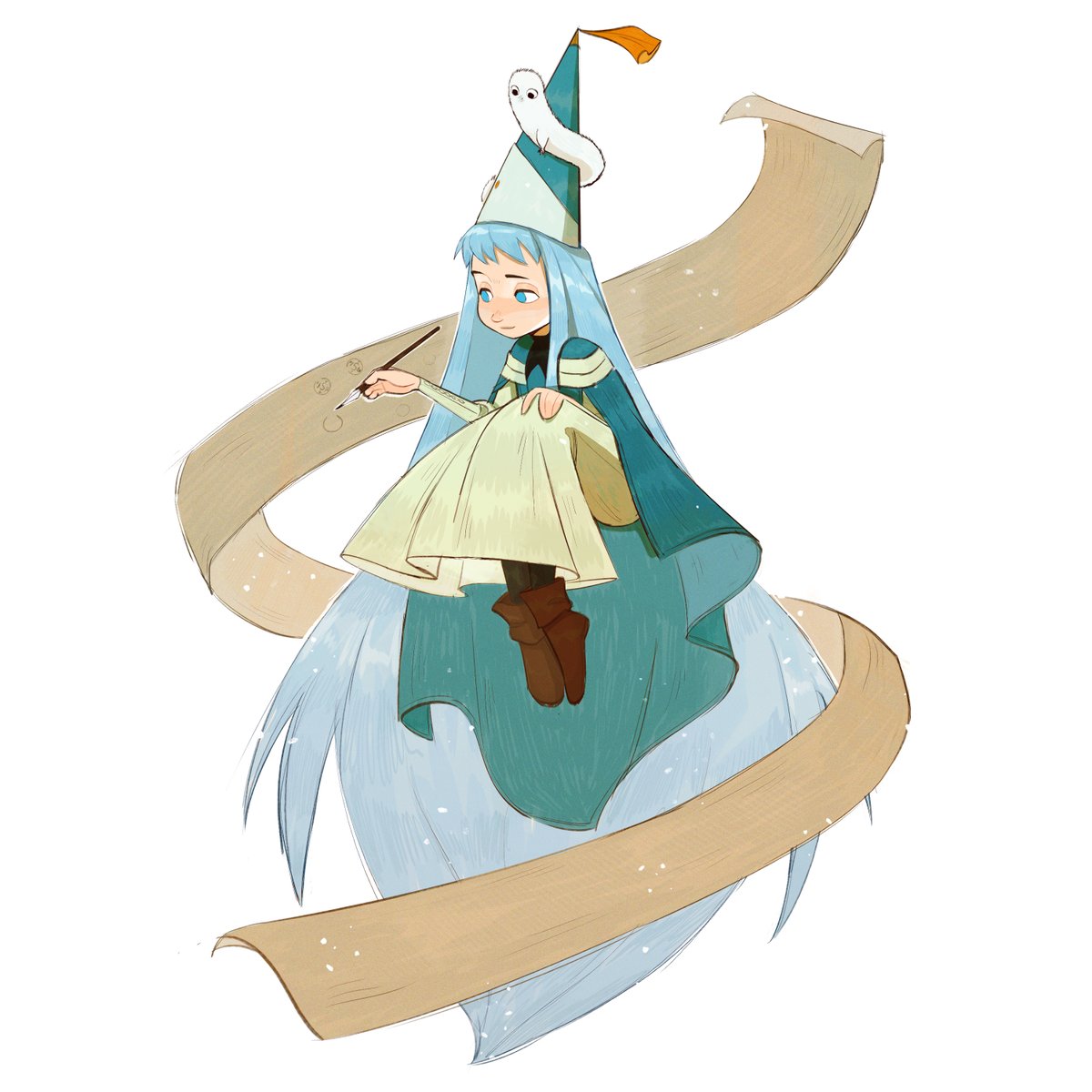 Zachsgotyourbac's tweet photo. doodle of richeh practicing her small spell circles! she’s so small but mighty and we have no choice but to stan https://t.co/2RwDe1C7WP