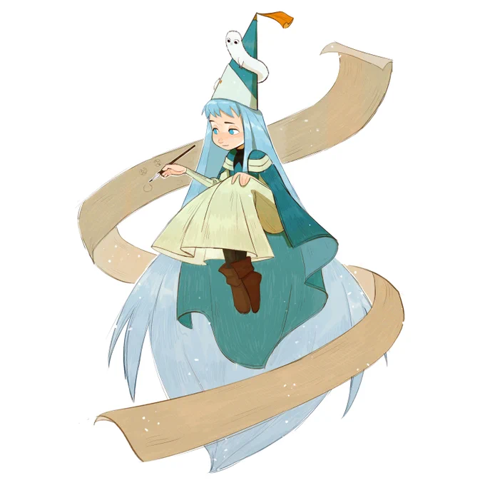 doodle of richeh practicing her small spell circles! she's so small but mighty and we have no choice but to stan
