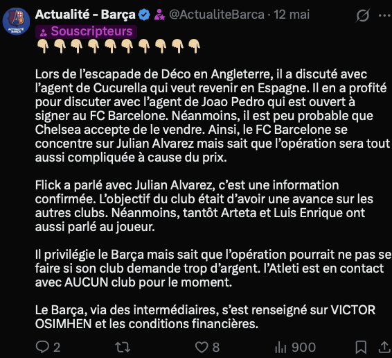 ActualiteBarca's tweet photo. Information confirmée, c'était il y a quelque temps... (12 mai) https://t.co/6Y0yAtVHdx