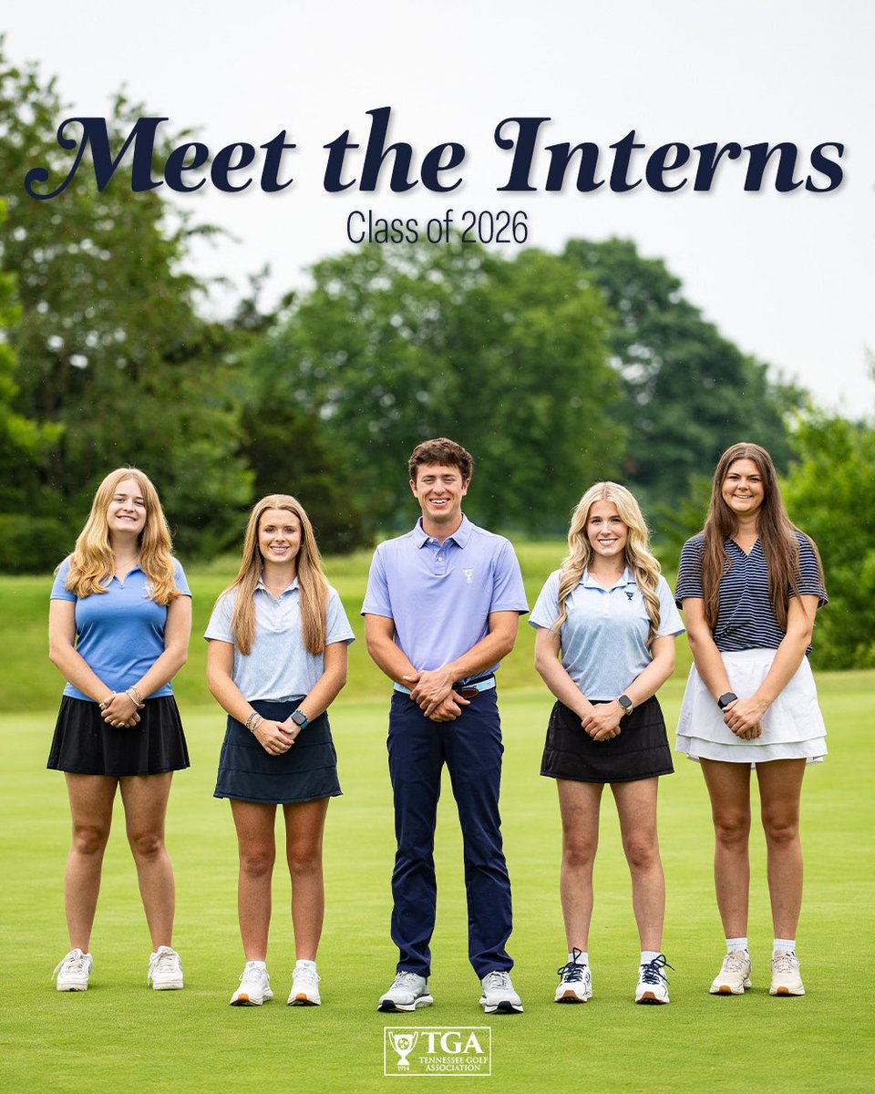 TNgolf's tweet photo. 🤑SQUAD GOALS🤑

Please help us welcome the 2026 TGA Intern Class! We are excited for our five interns and look forward to watching them grow as professionals this summer. Say hey when you see them at your next event!

Read more: https://t.co/x0TGDj42sR https://t.co/YpqCrbLK2g