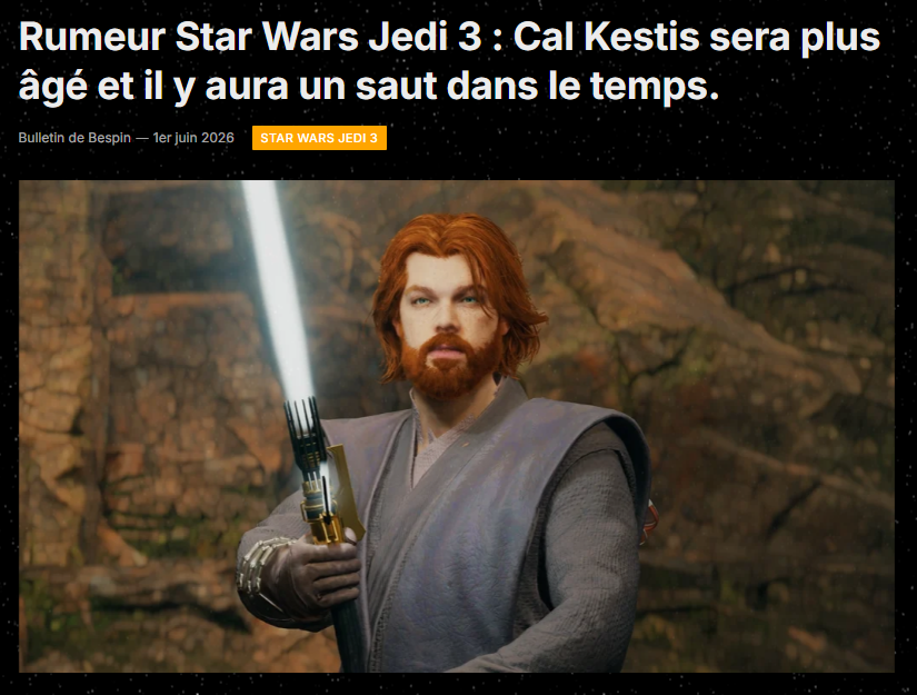 Sidemaul's tweet photo. Jedi 3 pourrait se passer quelques années après Survivor ! Je vois bien le jeu se passait à la fin de la période de la trilogie originale. Ou 10 ans après l'épisode 6, ce qui pourrait créer la rencontre avec Luke Skywalker et pourquoi pas un jeune Ben Solo à ses coté. https://t.co/t2oWCPuGtq