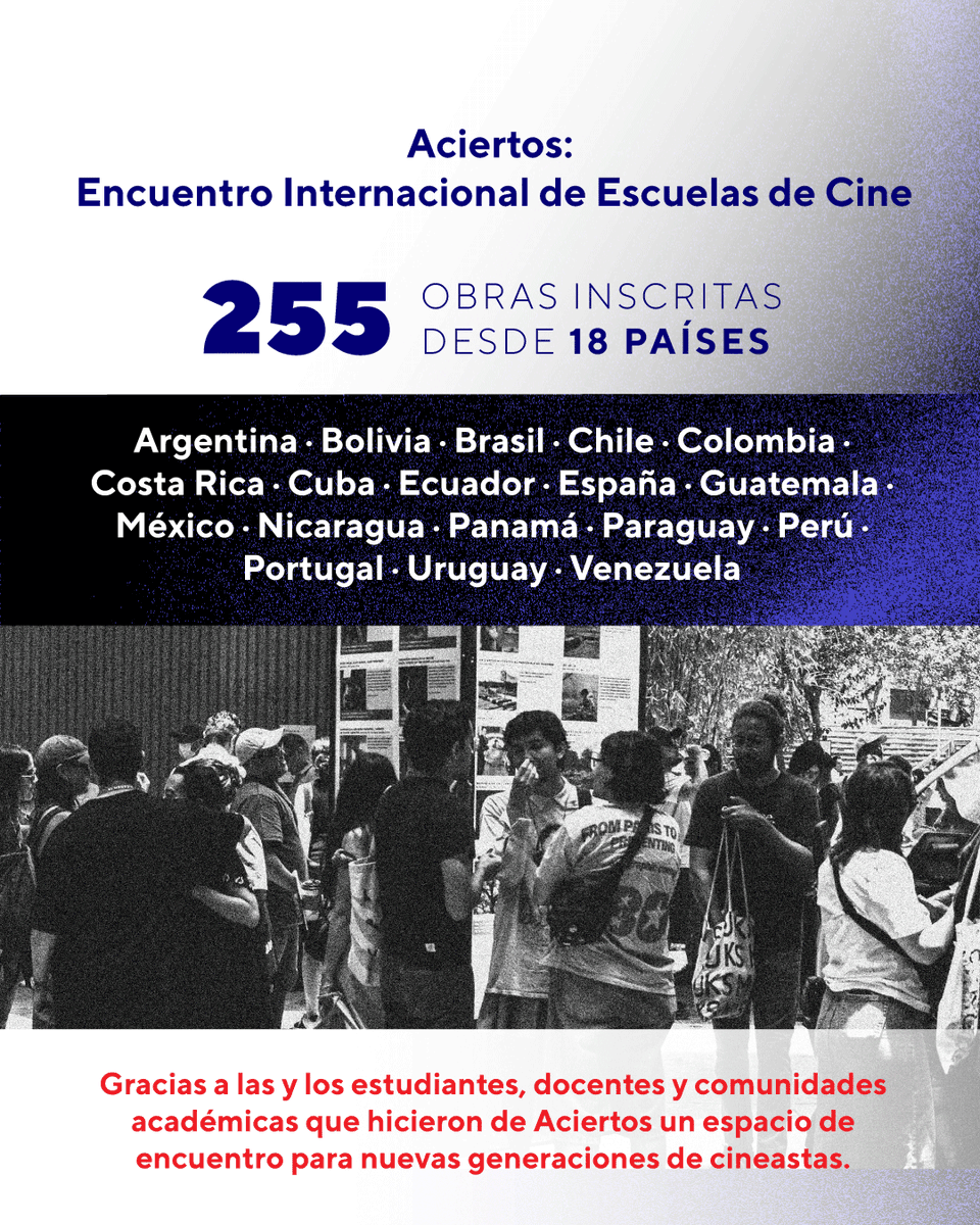 FICUNAM's tweet photo. Aciertos: Encuentro Internacional de Escuelas de Cine recibió 255 obras inscritas de 18 países.

Gracias a estudiantes, docentes y comunidades académicas que siguen imaginando el futuro del cine desde las aulas, los talleres y los espacios de formación. 🎥📚 https://t.co/ExOKcRGoJB