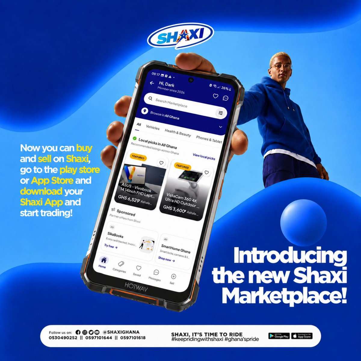 RayAnkrah0's tweet photo. Great news! Shaxi just launched a marketplace. Got a business? Get your products on there, and let Shaxi push them out to more customers for you👏👏👏😊😊😊

Download the Shaxi app now! Or use the link: Link Here : https://t.co/f8USmSCo2Q…

#SHAXI #SHAXIGHANA https://t.co/8gpcD7dGhu
