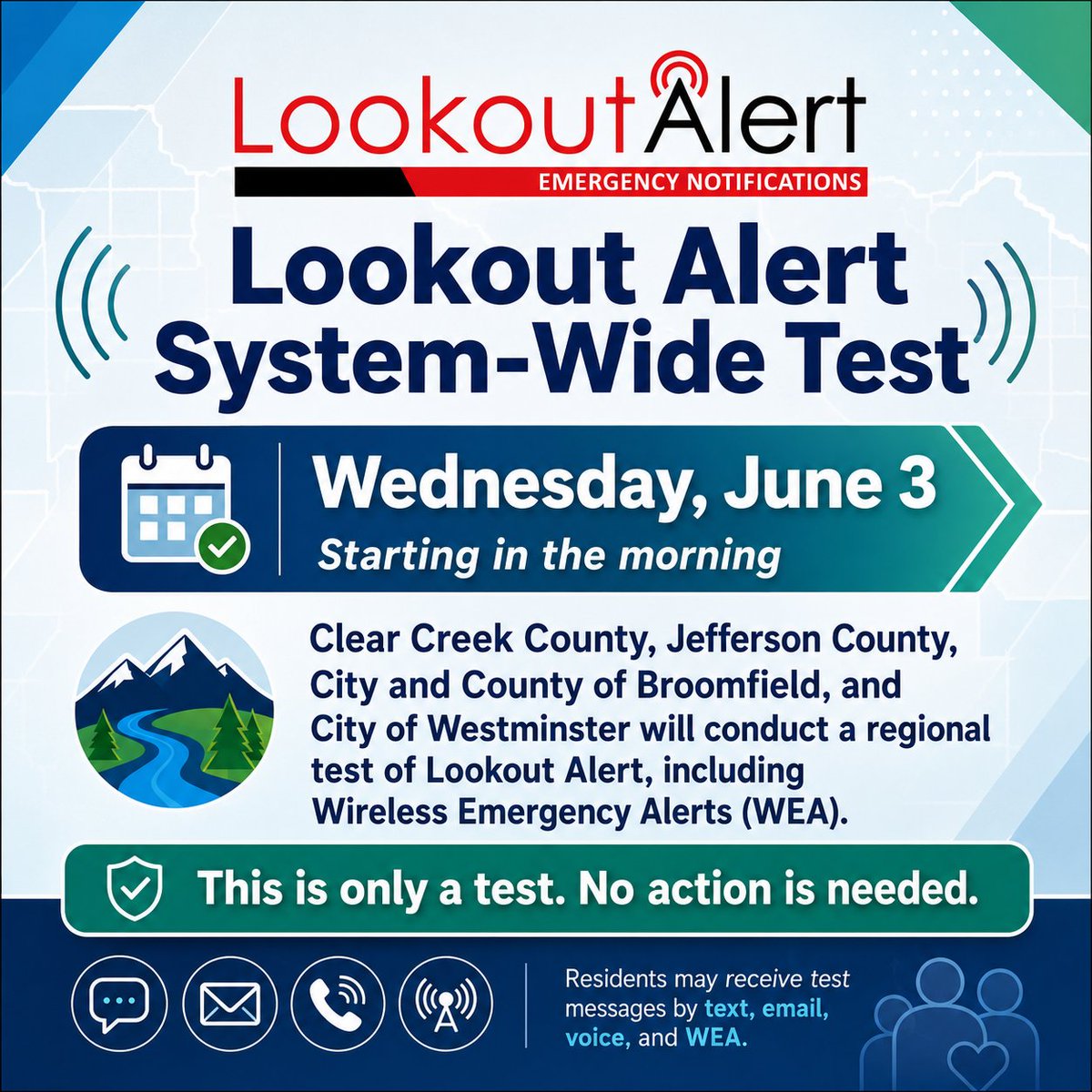 WestyFire's tweet photo. Emergency Alerts test Wednesday, June 3. Be sure you are signed up for alerts at https://t.co/zUWMSE9ode https://t.co/Sevw7G48Pr