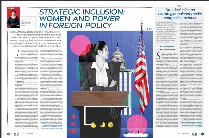 AliciaKerber's tweet photo. 1,2,3 por mi y por todas mis compañeras! My OpEd in @heraldousa “Strategic inclusion: Women &amp; Power in Foreign Policy.” For the 1st time, a woman holds the Presidency &amp; 🇲🇽´minister @r_velascoa views diversity as a prerequisite for a stronger. https://t.co/TzFUsTLN1z https://t.co/e3yHsJfY6D