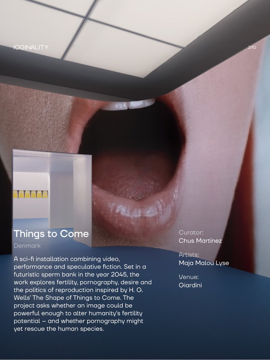 ioginality_io's tweet photo. The future of art isn't only on the wall.
Here is our selection of video installations, digital media, immersive environments at @la_Biennale that explore AI, ecology, memory, and speculative futures. Which work resonated with you most? #VeniceBiennale #MediaArt #DigitalCulture https://t.co/b5N34YzsWR
