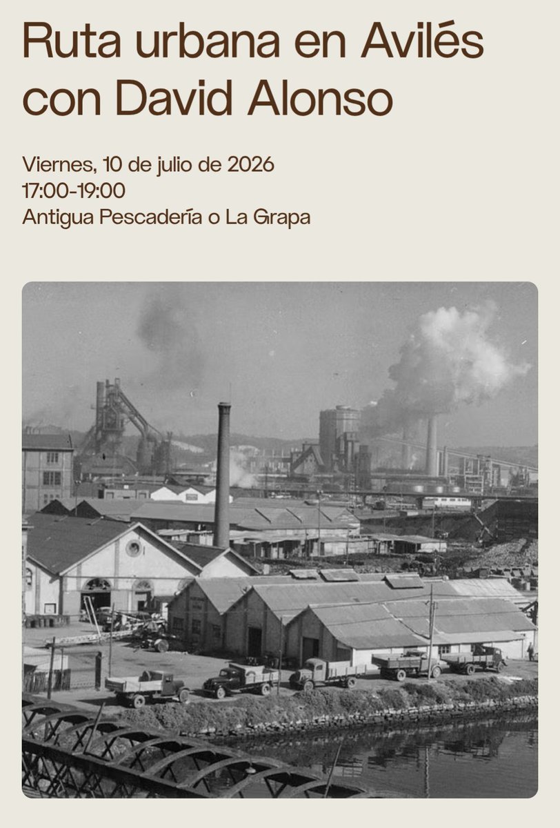DavidAlonsoMed's tweet photo. ¡Pues tenemos ruta urbana por Avilés😃!
El próximo 10 de julio, viernes, a las 19h, el punto de inicio es la Plaza de Santiago López, junto a la antigua Pescadería.
La actividad, en colaboración con Bienal Climática  , es gratuita y no hace falta inscripción.
Os esperamos🤗 https://t.co/XG2pWNI3z4