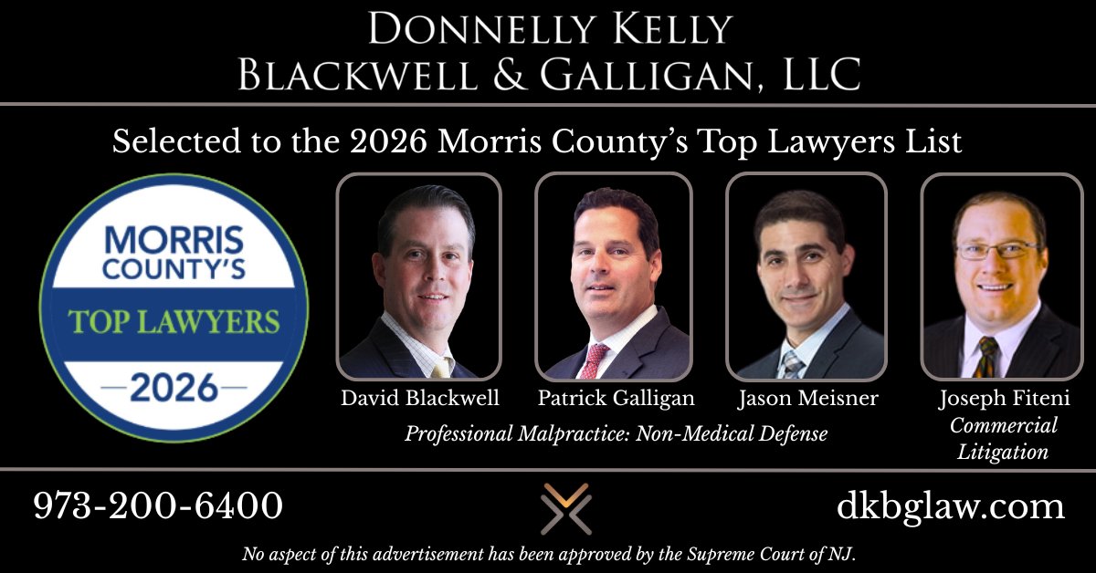 DKBGlawgroup's tweet photo. 𝟮𝟬𝟮𝟲 𝐌𝐨𝐫𝐫𝐢𝐬 &amp; 𝐄𝐬𝐬𝐞𝐱 𝐇𝐞𝐚𝐥𝐭𝐡 &amp; 𝐋𝐢𝐟𝐞'𝐬 𝐓𝐨𝐩 𝐋𝐚𝐰𝐲𝐞𝐫𝐬
Congratulations to David Blackwell, Joseph Fiteni, Patrick Galligan, and Jason Meisner on being named to the 2026 Morris &amp; Essex Health &amp; Life's Top Lawyers list. https://t.co/5SQLKgQqex