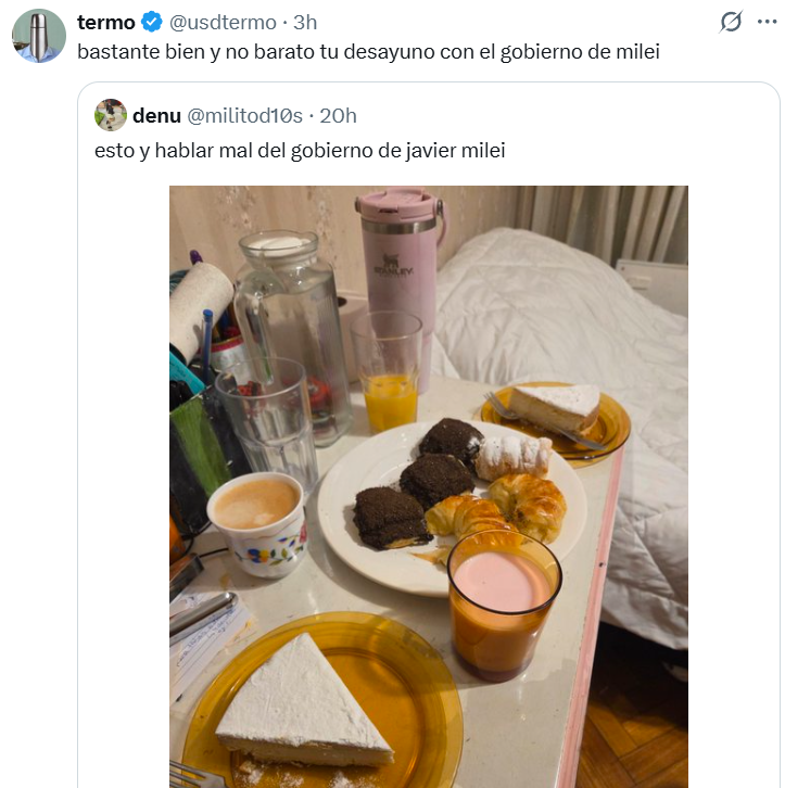el_fundido's tweet photo. Dos pedazos de tarda de ricota y 6 facturas, y los tuiteros que paga el gobierno te dicen que es un lujo. 
Son los nuevos kukas. https://t.co/ho9HCn5Iee