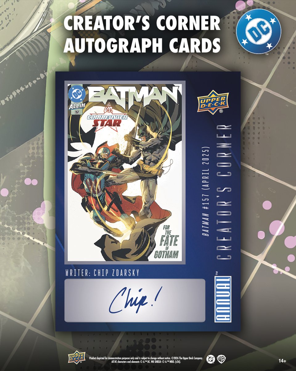 UpperDeckEnt's tweet photo. Writers and artists play an important role in how new stories and artwork are seen. Chase Creator Autograph cards to in the DC Annual trading card set and add them to your collection! #DC #DCANNUAL #UPPERDECK https://t.co/3gJ98Oa3cA