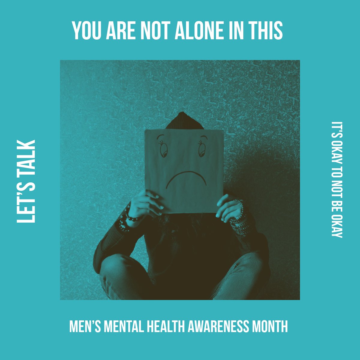 xdownfall7x's tweet photo. June is Men’s Mental Health Awareness Month. Let’s drop the clichés and look at the brutal reality: US men die by suicide 4x more often than women. We make up nearly 80% of all suicide deaths, and 60% of those men had no documented diagnosis. They suffered in absolute silence.  
The pressure to "be strong" is literally killing us. True strength isn't burying your battles until you break; it’s admitting when your tank is on E. Check on your brothers today. Don't let them fight alone. 🛑🧱 #MensMentalHealthMonth #MentalHealthMatters #RealTalk