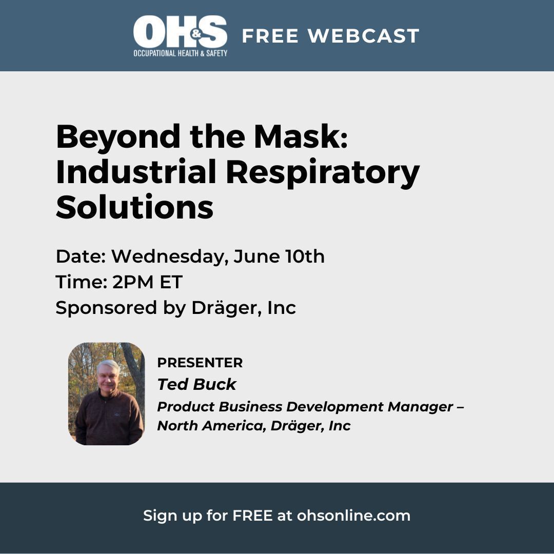 OccHealthSafety's tweet photo. Join this FREE webinar on June 10 at 2:00 PM ET to explore advanced industrial respiratory solutions beyond the traditional mask.

Learn how to improve worker protection and compliance in challenging environments. 
Register: https://t.co/bTXJXXo9vW

#RespiratoryProtection #PPE https://t.co/X78sB1whQg