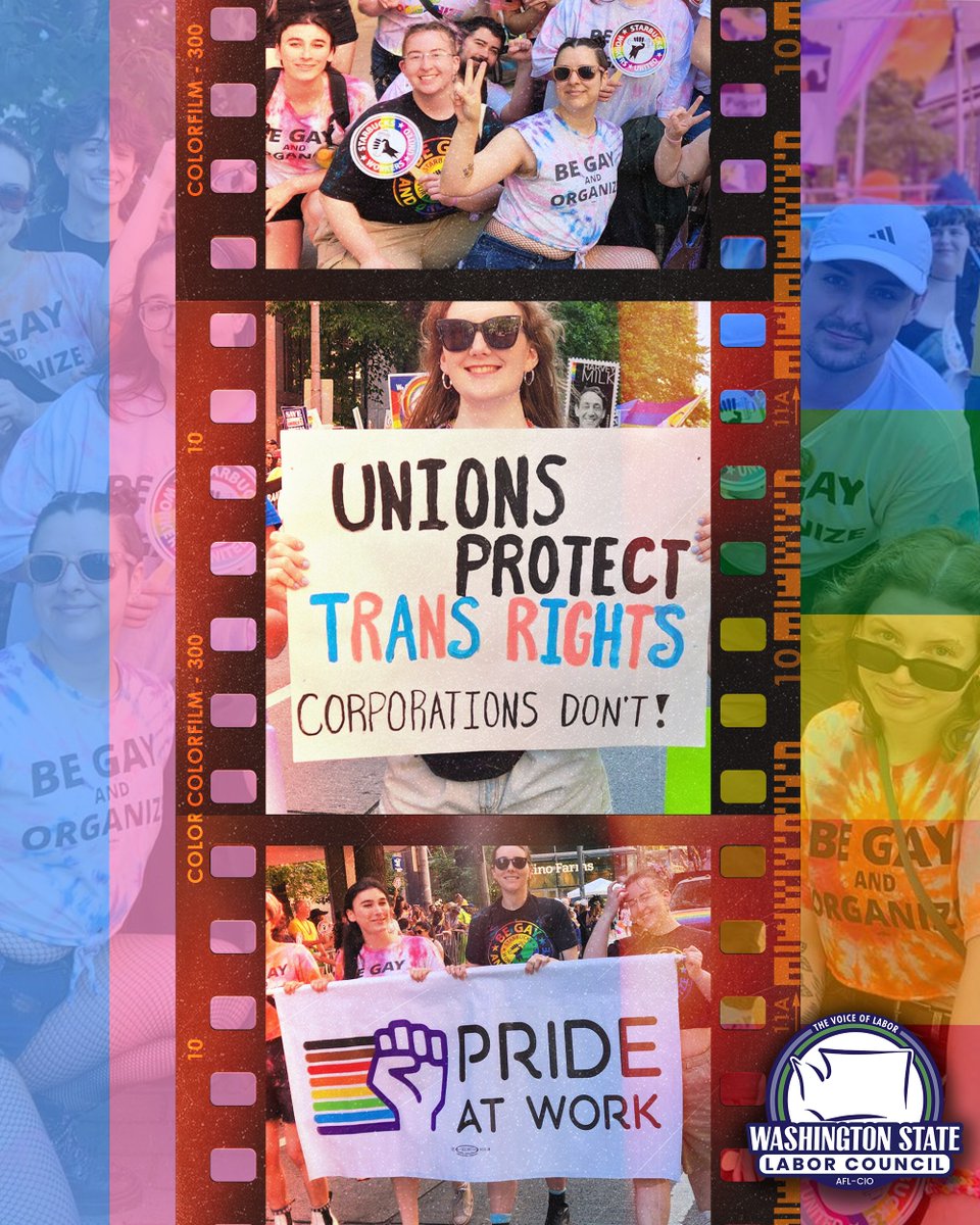 WAAFLCIO's tweet photo. This Pride Month, we celebrate the queer and trans workers whose leadership and organizing strengthen our labor movement every day.

HAPPY PRIDE!! 🏳️‍🌈🏳️‍⚧️

Photos: Mike Andrew, @PrideatWork https://t.co/CF9VzJOugc