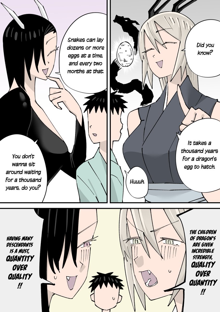 Thesaurus_X's tweet photo. TL/TS by me.
Artist's note: Dragon eggs and snake eggs. https://t.co/AStTQ18mZ3