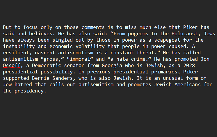 PalestineGame's tweet photo. @JillFilipovic Can you point to a specific case of antisemitism? 

ezra klein in his defense of piker: https://t.co/Q3YtNAge1N