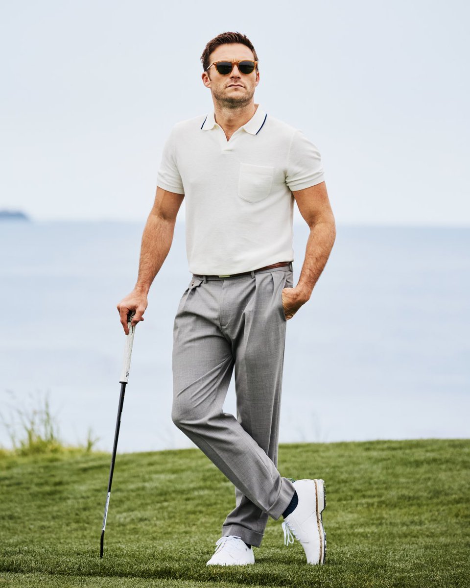 RalphLauren's tweet photo. Elevated golf style, distinctly Polo Ralph Lauren.  
Actor @ScottEastwood revisits Pebble Beach in #PoloRLStyle, where timeless sporting style meets one of golf’s most iconic destinations.  
Watch the full video on YouTube: https://t.co/8CF3PKod9T  
#RLX https://t.co/gLog6czbf9