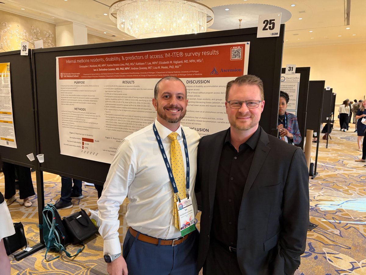 DocsWith's tweet photo. Mentorship matters ✨

Proud to see this work presented at @SocietyGIM  &amp; published in @JAMANetworkOpen examining disability, accommodation access, and predictors of support among IM residents using @ACPIMPhysicians IM-ITE data.

📕https://t.co/eE9g9mlnuK

 #DocsWithDisabilities https://t.co/joe5E9JpJ3