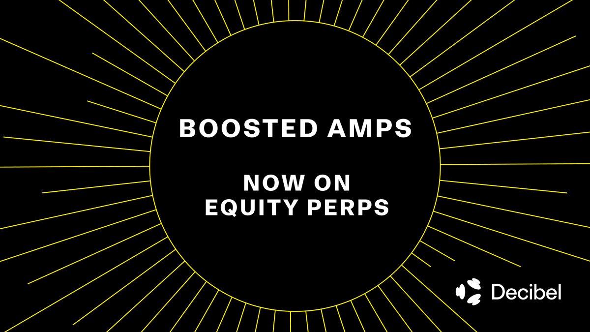 DecibelTrade's tweet photo. New AMPs meta just dropped ⚡

Boosted AMPs are moving to equity perps for the next 3 weeks.

→ $NVDA 
→ $TSLA 
→ $GOOGL 
→ $AMZN 
→ $MU 
→ $SNDK 
→ $CBRS

Commodities return to base rate.
Trade the new board. Stack AMPs.

More limited-time points activities coming soon.
→ https://t.co/ComojIUXyF