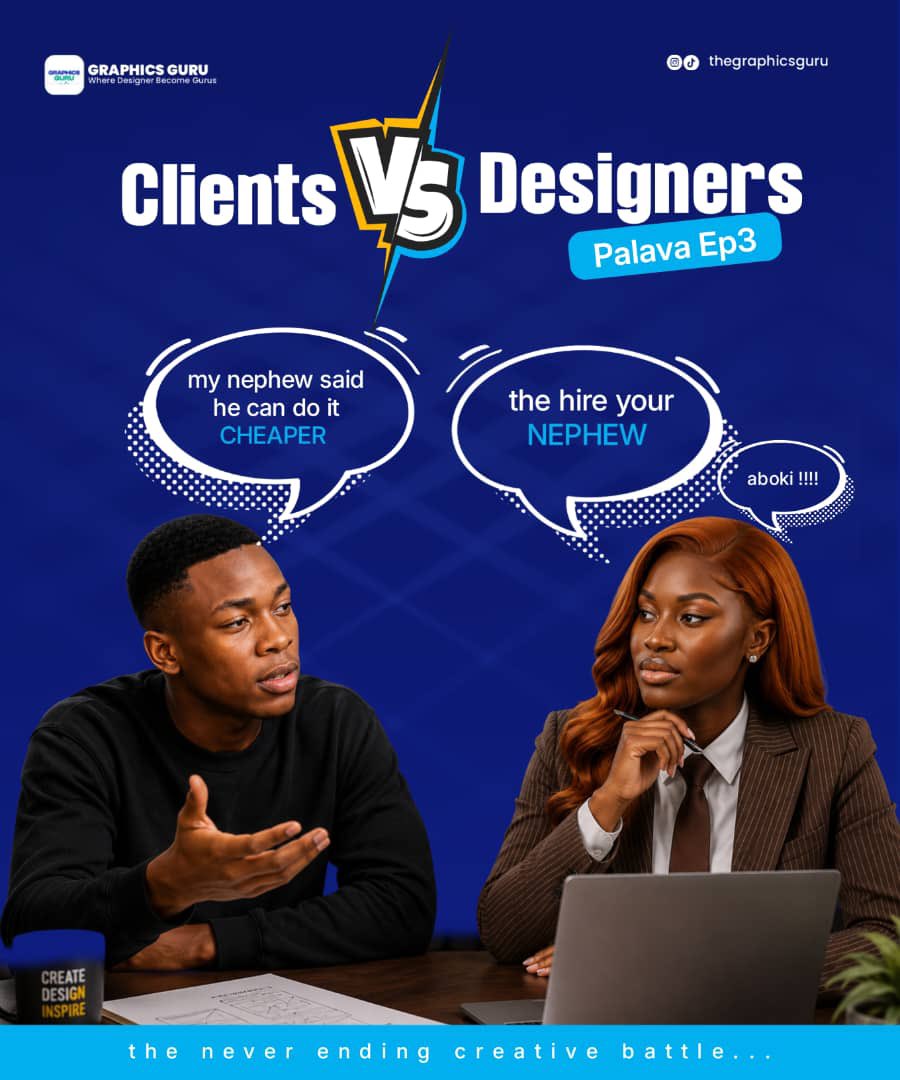 Graphicsguru04's tweet photo. Clients vs Designers 🤣🔥
Palava 1-3 🤣 https://t.co/ljwDnMMi2W